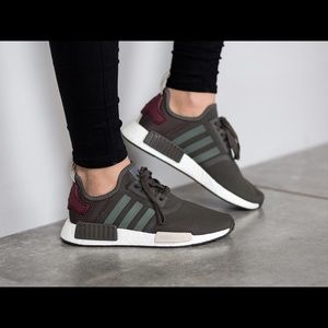 adidas nmd runner khaki maroon